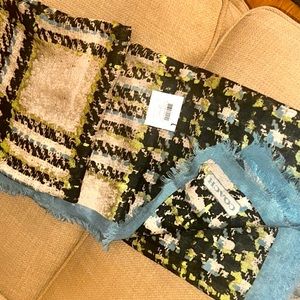 Coach Square Silk/Modal ( Worn One Time) Bonnie Boucle" Scarf